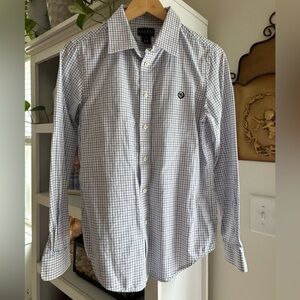Ralph Lauren Boy’s White and Blue Plaid Shirt